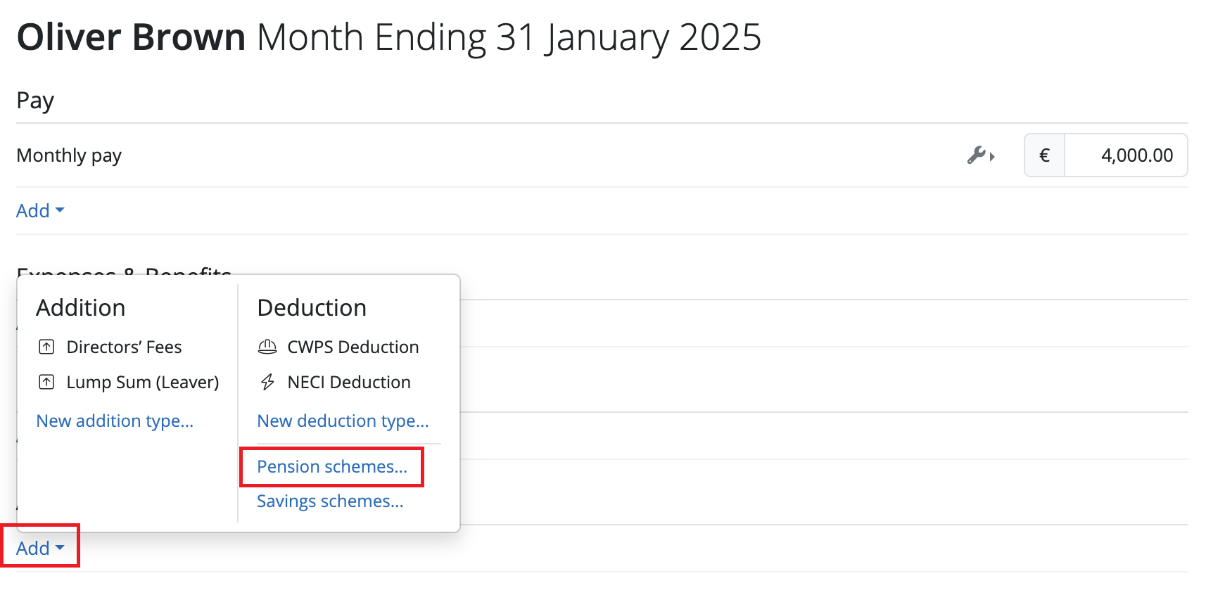 entering-normal-pension-deductions-brightpay